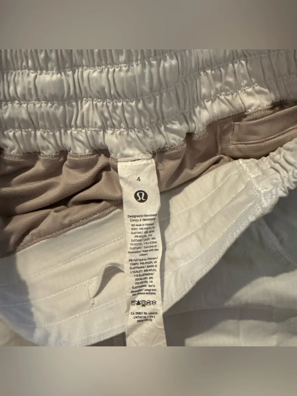 Lululemon Hotty Hot White Women’s High Rise shorts